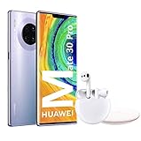 HUAWEI Mate30 Pro - Smartphone con Pantalla Curva de 6.53' (Kirin 990, 8 + 256 GB, Cuádruple cámara Leica, Batería de 4500 mAh), Color Space Silver + Freebuds 3 + Wireless Charger